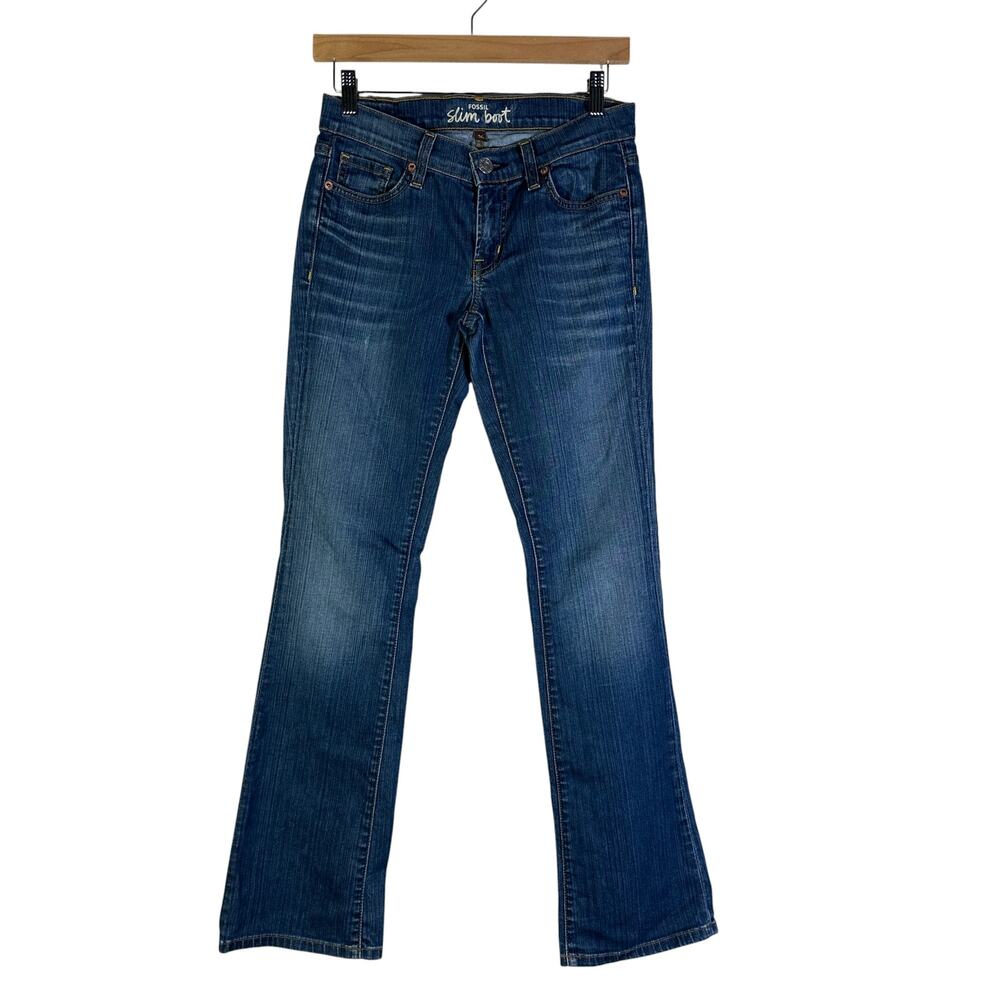 Fossil Slim Bootcut Jeans Women's Size 26 Medium Wash Denim Stretch